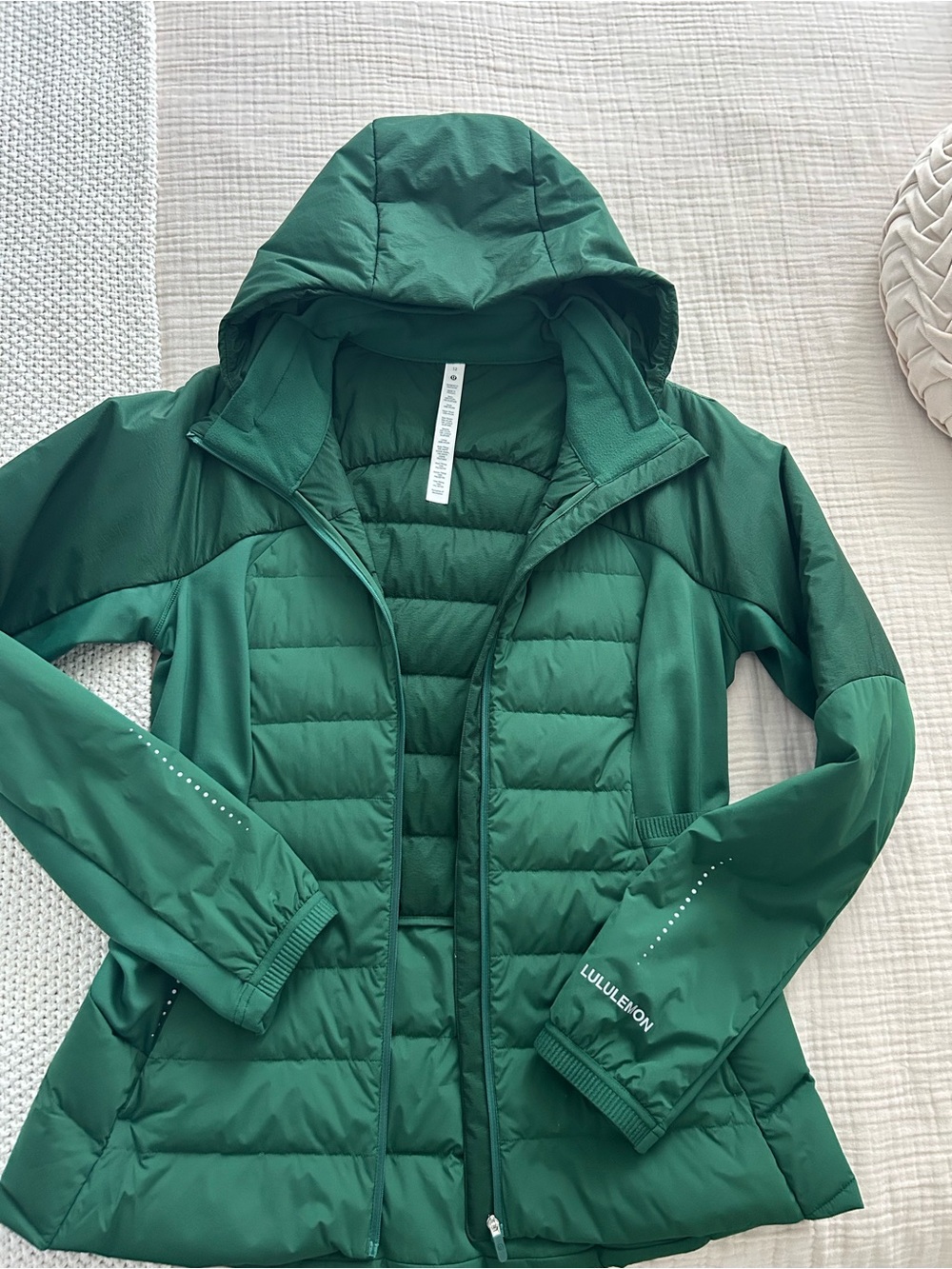 lululemon athletica Forest Green Hooded Puffer Jacket